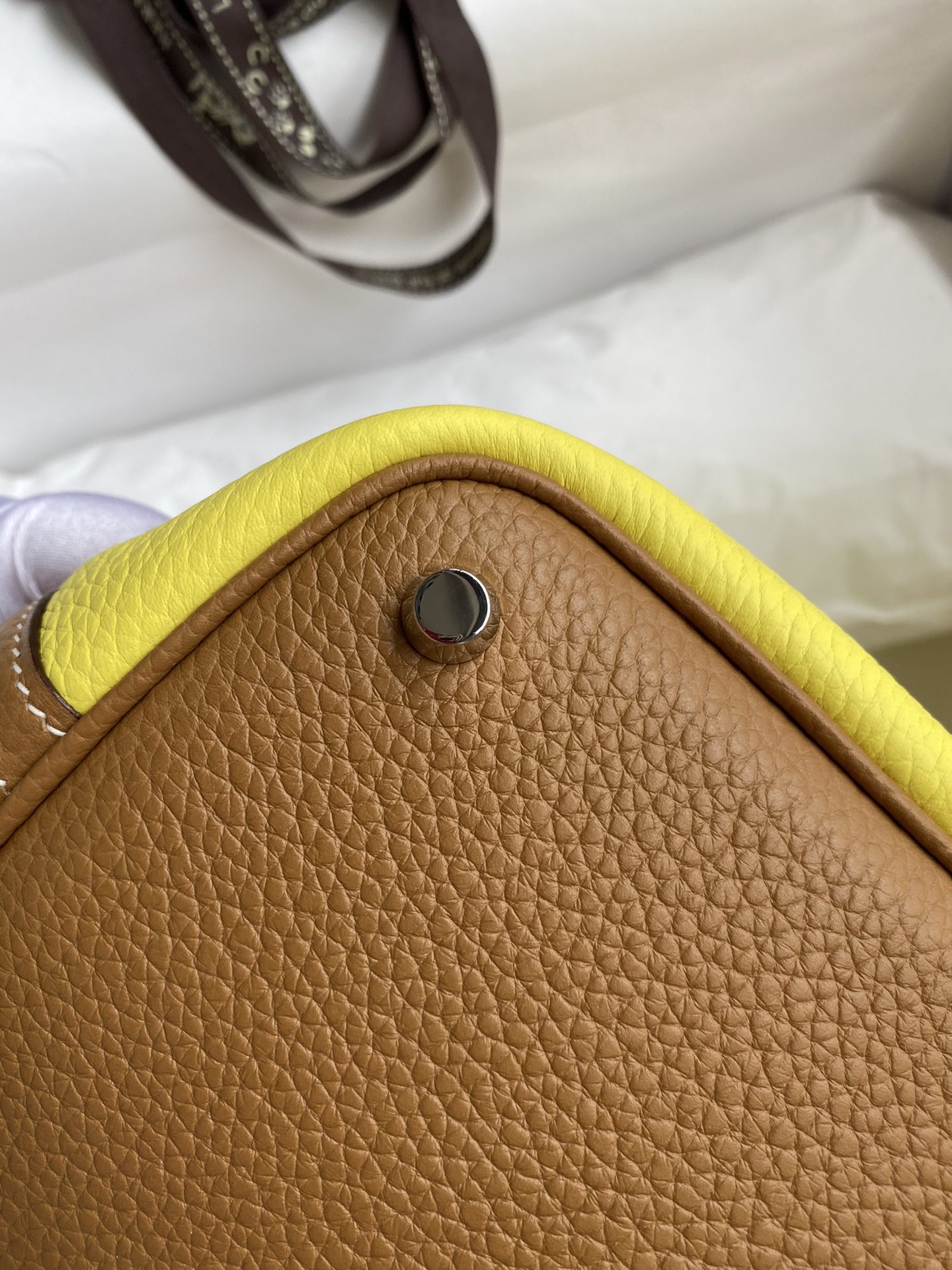 Hermes Picotin Lock 18 Bag In Yellow/Brown Clemence Leather